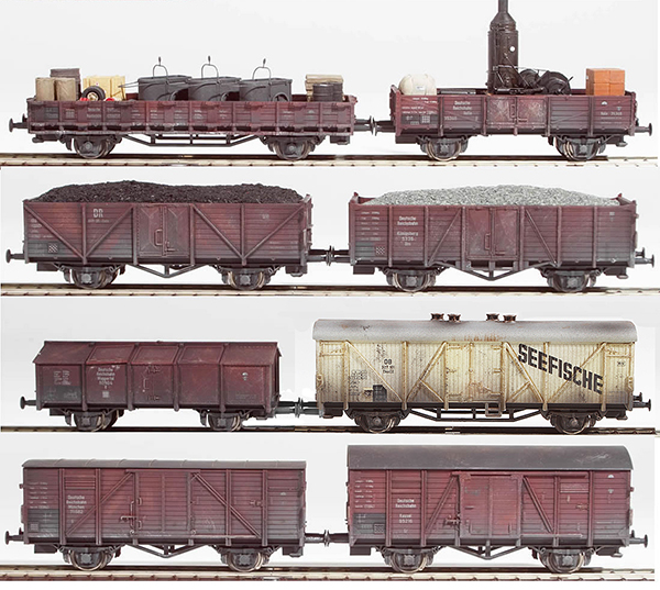 REI Models 440033 - German DB eight piece custom weathered freight car set 